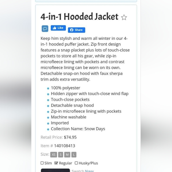 4 in 1 gymboree jacket nwt 5/6 - Picture 4 of 4